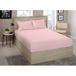 Lencol Casal (138) Avulso Liso Sortido C/ Elastico 70% Algodao 30% Poliester - Estamparia:bege - 6
