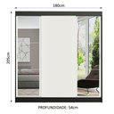 Ver imagem 3 de Guarda-Roupa Casal Madesa Reno 3 Portas de Correr com Espelhos Preto/Branco Cor:Preto/Branco