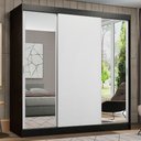 Ver imagem 1 de Guarda-Roupa Casal Madesa Reno 3 Portas de Correr com Espelhos Preto/Branco Cor:Preto/Branco