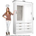 Ver imagem 4 de Guarda Roupa Casal Modulado Sevilha 4 e 2 Portas 8 Gavetas com Espelho Carioca Móveis