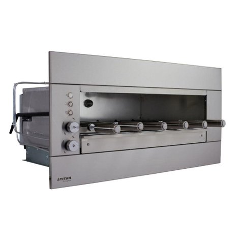 Churrasqueira a Gás Natural de Embutir Titan Prime Suprema 6 Espetos Rotativos 127V