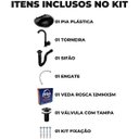 Ver imagem 5 de Pia Lavatório Banheiro 4L + Torneira Preta + Sifão Universal Sanfonado + Engate Flexível + Fita Veda