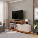 Ver imagem 1 de Rack Bancada para Sala Ambiente Valle Freijó Off White – Dj Móveis