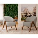 Ver imagem 2 de Poltrona Mega Decorativa com Pés Palito Bouclé Suave Confortável Cinza Sallar Home