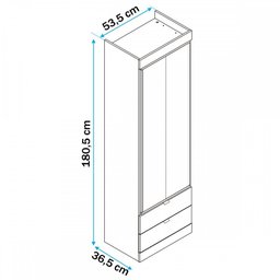 Cristaleira 2 Portas 2 Gavetas Castanho/branco Bh 06 - Brv Móveis - 4