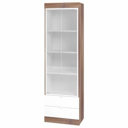 Cristaleira 2 Portas 2 Gavetas Castanho/branco Bh 06 - Brv Móveis - 2