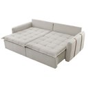 Ver imagem 5 de Sofá Cama Linho em Madeira Eucalipto 200cm Braço 20cm Arizona Meu Sofá Online
