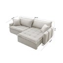 Ver imagem 3 de Sofá Cama Linho em Madeira Eucalipto 200cm Braço 20cm Arizona Meu Sofá Online