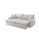 Ver imagem 2 de Sofá Cama Linho em Madeira Eucalipto 200cm Braço 20cm Arizona Meu Sofá Online