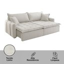 Ver mais imagens de Sofá Cama Linho em Madeira Eucalipto 200cm Braço 20cm Arizona Meu Sofá Online