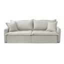 Ver imagem 6 de Sofá Cama Linho em Madeira Eucalipto 200cm Braço 20cm Arizona Meu Sofá Online