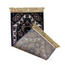 Ver imagem 3 de Tapete Persa Royal Azul Marinho 50x100cm Fio Acetinado - Ideal para Quarto e Sala