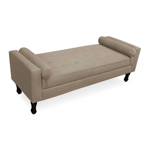 Calçadeira Baú Felix Queen Size 160cm Suede - Ecotec Decor:Bege