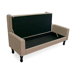 Calçadeira Baú Felix Queen Size 160cm Suede - Ecotec Decor:Bege - 2