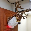 Ver mais imagens de Cabeça Rena Natal Decoraçao Parede Movimenta Som LED Loja Shopping Restaurante Loja Vitrine Cenario