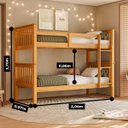 Ver imagem 2 de Cama Beliche Solteiro Dupla Suspensa Madeira Woodstore Mel:mel