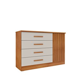 Cômoda Ripada Barcelona C/ Sapateira 4 Gavetas com 1 Porta Tcil Móveis Cômoda Barcelona Ripada Cinam - 7