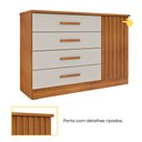 Ver imagem 3 de Cômoda Ripada Barcelona C/ Sapateira 4 Gavetas com 1 Porta Tcil Móveis Cômoda Barcelona Ripada Cinam