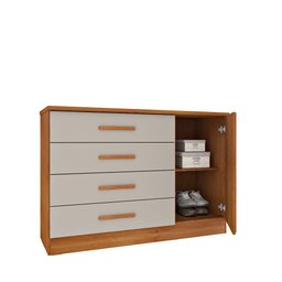 Cômoda Ripada Barcelona C/ Sapateira 4 Gavetas com 1 Porta Tcil Móveis Cômoda Barcelona Ripada Cinam - 10