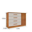 Ver imagem 2 de Cômoda Ripada Barcelona C/ Sapateira 4 Gavetas com 1 Porta Tcil Móveis Cômoda Barcelona Ripada Cinam