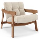 Ver imagem 1 de Poltrona Decorativa Fixa para Sala Living Ikary L02 Canela Linho Palha - Lyam Decor