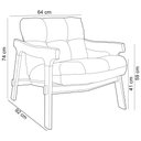 Ver imagem 5 de Poltrona Decorativa Fixa para Sala Living Ikary L02 Canela Linho Palha - Lyam Decor