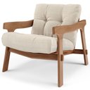 Ver imagem 6 de Poltrona Decorativa Fixa para Sala Living Ikary L02 Canela Linho Palha - Lyam Decor