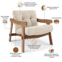 Ver imagem 4 de Poltrona Decorativa Fixa para Sala Living Ikary L02 Canela Linho Palha - Lyam Decor