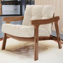 Ver imagem 2 de Poltrona Decorativa Fixa para Sala Living Ikary L02 Canela Linho Palha - Lyam Decor