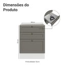 Ver imagem 2 de Balcão de Cozinha 60 cm 3 Gavetas (sem Tampo) Branco/Cinza Vik Madesa