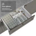 Ver mais imagens de Balcão de Cozinha 60 cm 3 Gavetas (sem Tampo) Branco/Cinza Vik Madesa