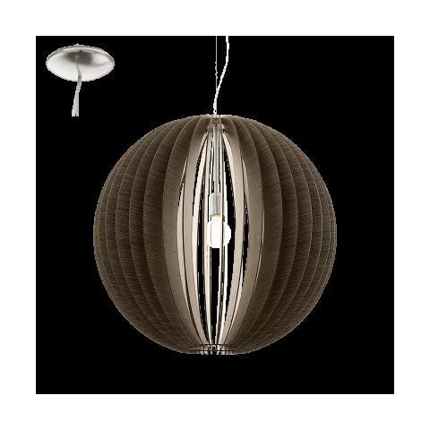 Pendente aço níquel acetinado madeira marrom 700 mm 1 X E27