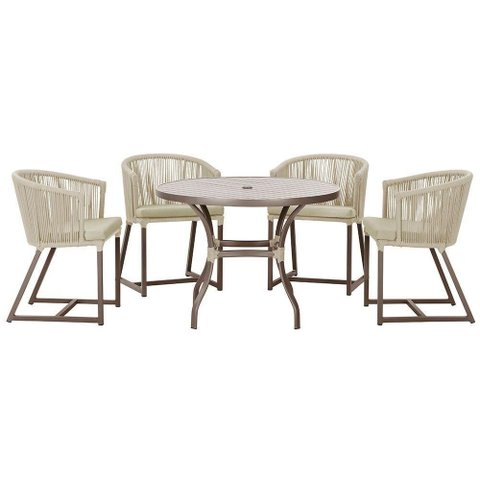 Mesa com 4 Cadeiras e Noronha Estofado 7 Trama Original Rami
