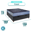 Ver imagem 3 de Cama Box Bau Cinza Casal + Colchão Molas Ensacadas Petrus Paropas