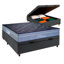 Ver imagem 1 de Cama Box Bau Cinza Casal + Colchão Molas Ensacadas Petrus Paropas