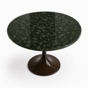 Ver imagem 2 de Mesa de Jantar Saarinen Redonda 80 cm Tampo Mármore Verde Guatemala Base Laca Marrom Cacau