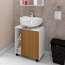 Ver imagem 2 de Gabinete Banheiro sem Cuba Ripado Porta Lindo Moderno