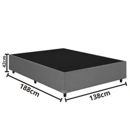 Base Cama Box Casal Blindada - 138x188x42:cinza Linho - 3
