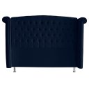 Ver imagem 1 de Cabeceira de Cama Box Toquio Casal 140 Cm Suede Azul Marinho Ec Móveis