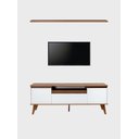 Ver imagem 6 de Rack com Prateleira 150cm MDF Nogal com Branco Dallas - On Móveis