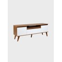 Ver mais imagens de Rack com Prateleira 150cm Mdf Nogal com Branco Dallas - On Móveis