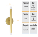 Ver imagem 5 de Arandela Parede Slim Billy Ouro com 2 LED G9 5W