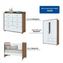 Ver imagem 3 de Quarto de Bebê Completo com Guarda-Roupa 3 Portas, Cômoda e Berço Mini Cama Benjamin Espresso Móveis