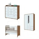 Ver imagem 2 de Quarto de Bebê Completo com Guarda-Roupa 3 Portas, Cômoda e Berço Mini Cama Benjamin Espresso Móveis
