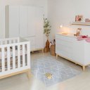 Ver imagem 1 de Kit Quarto Infantil com Pés Square Natural - Cômoda Elfe 4 Gavetas e 1 Porta + Guarda- Roupa Elfe +