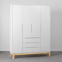 Ver imagem 5 de Kit Quarto Infantil com Pés Square Natural - Cômoda Elfe 4 Gavetas e 1 Porta + Guarda- Roupa Elfe +