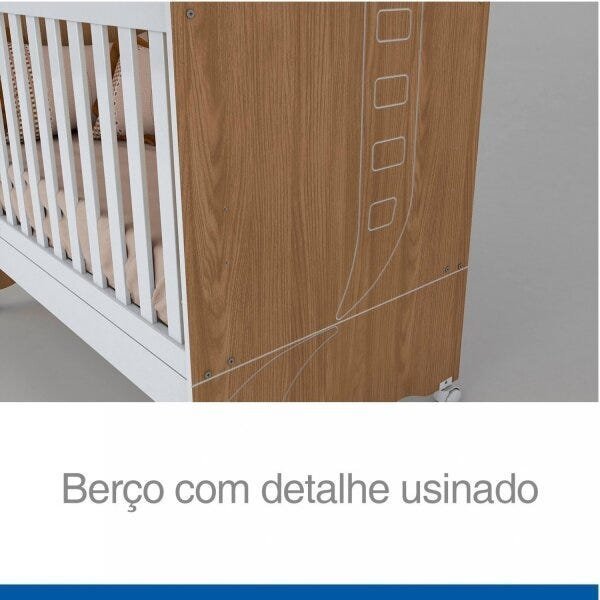 Quarto de Bebê Completo com Berço Mini Cama e Cômoda Benjamin Espresso Móveis - 7