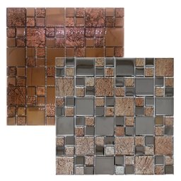 Kit 3 Unidades Pastilha de Vidro Cristal Cromo Prata 30x30cm - 2