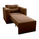 Ver imagem 4 de Sofá Cama Poltrona 1 Lugar Mx48 Marissol Veludo Marrom com Estrutura de Madeira Loja Sheep