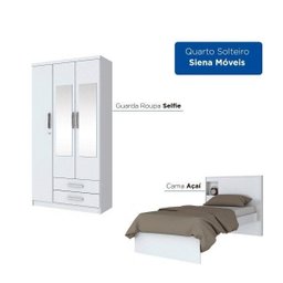 Quarto Infantil com Guarda-Roupa com Espelho Londres e Cama Selfie Espresso Móveis Flex Color - 3